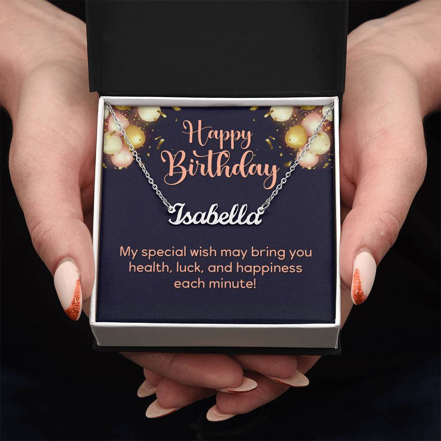 Custom Name Necklace, Birthday Gifts for Her, My Special Wish to Your Birthday