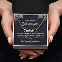 Load image into Gallery viewer, To My Granddaughter Name Necklace Silver, Custom Name Necklace for Granddaughter from Grandma
