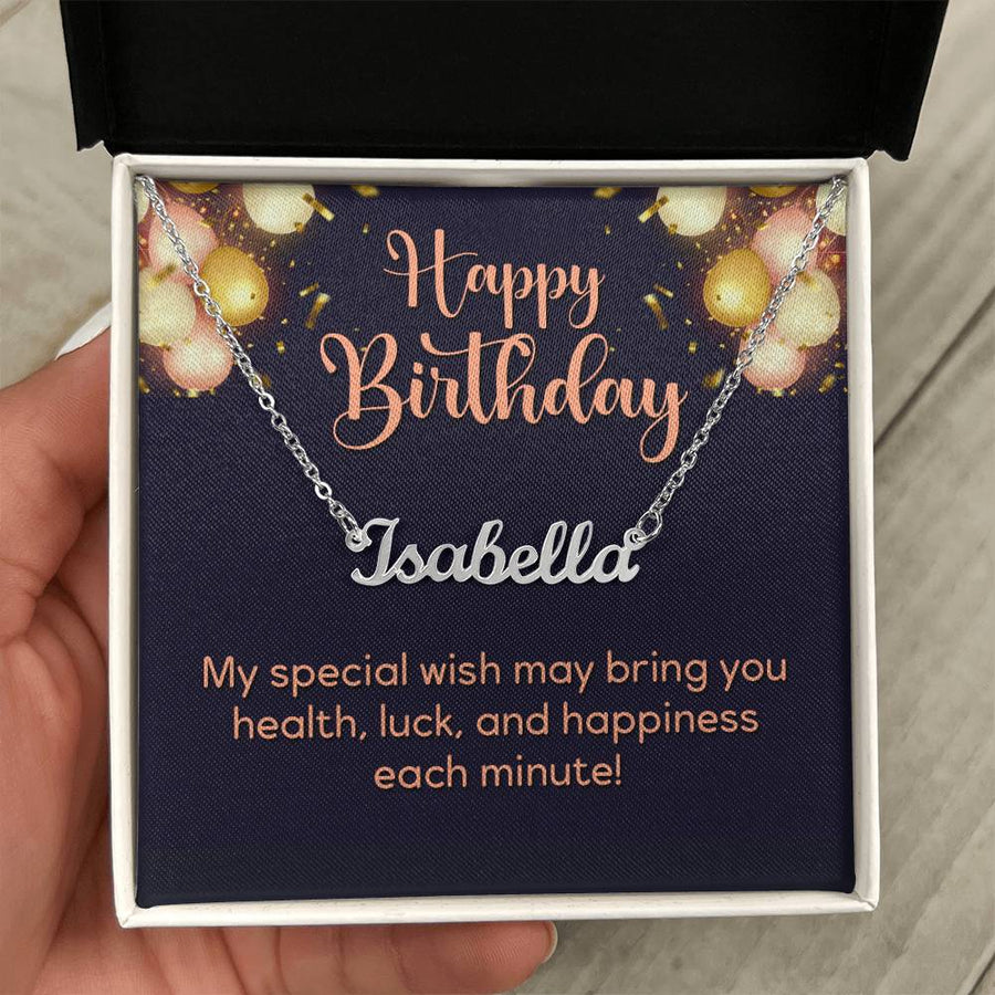 Custom Name Necklace, Birthday Gifts for Her, My Special Wish to Your Birthday