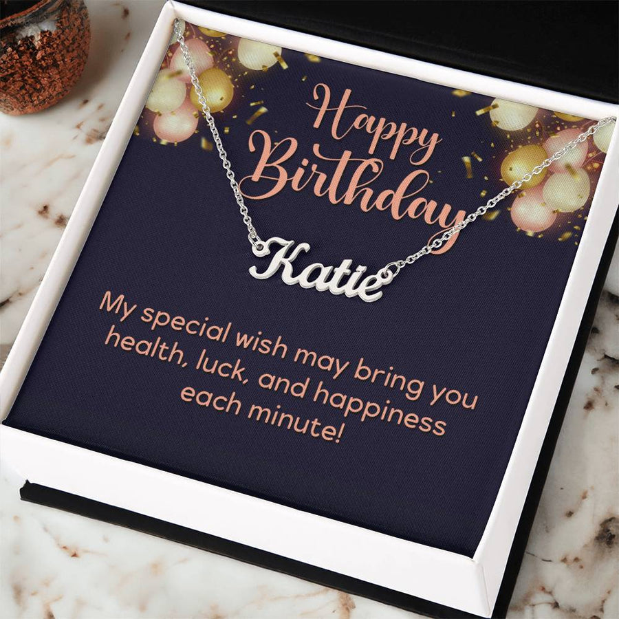Custom Name Necklace, Birthday Gifts for Her, My Special Wish to Your Birthday