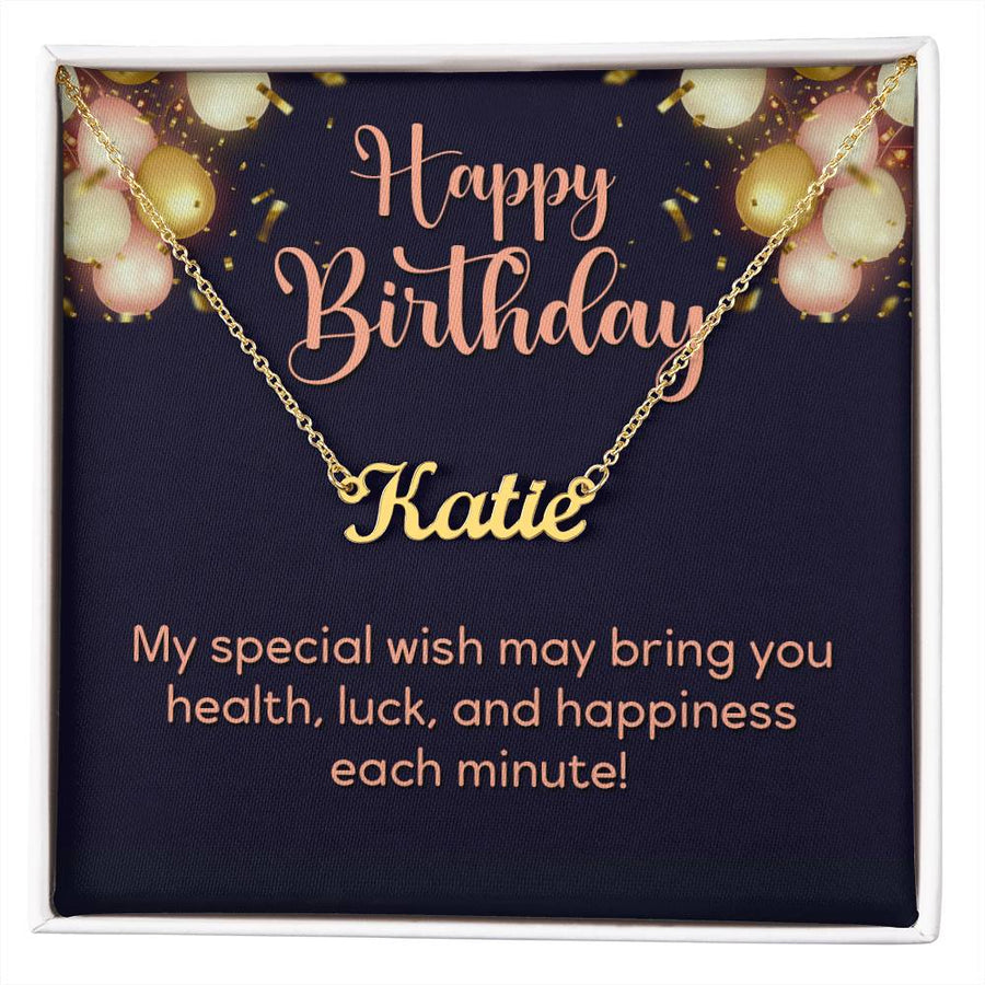 Custom Name Necklace, Birthday Gifts for Her, My Special Wish to Your Birthday
