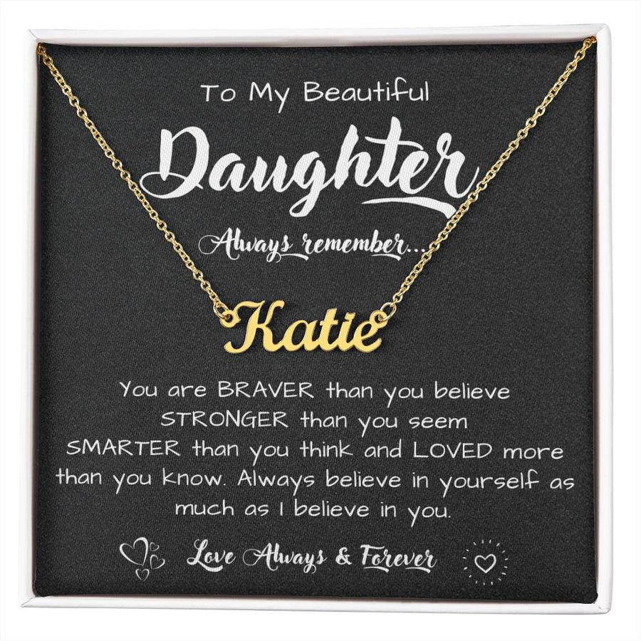 To My Daughter Necklace from Dad, Personalized Name Necklace for Daughter