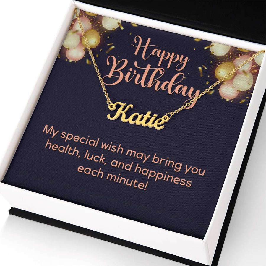 Custom Name Necklace, Birthday Gifts for Her, My Special Wish to Your Birthday