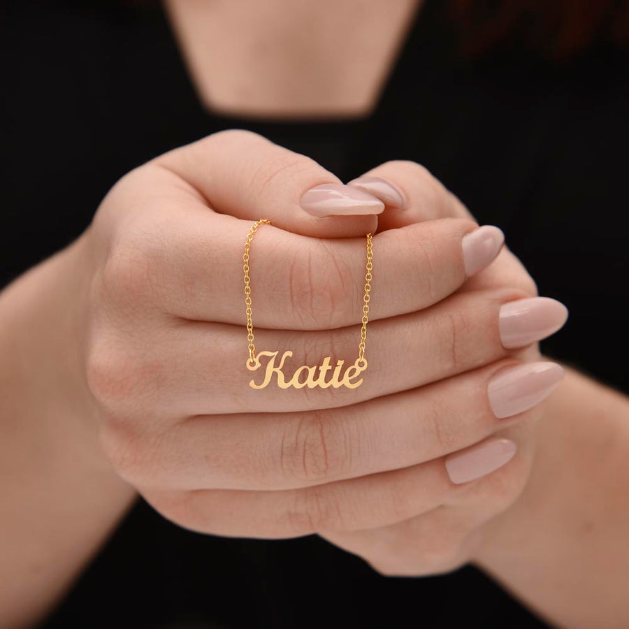 To My Granddaughter Name Necklace Silver, Custom Name Necklace for Granddaughter from Grandma