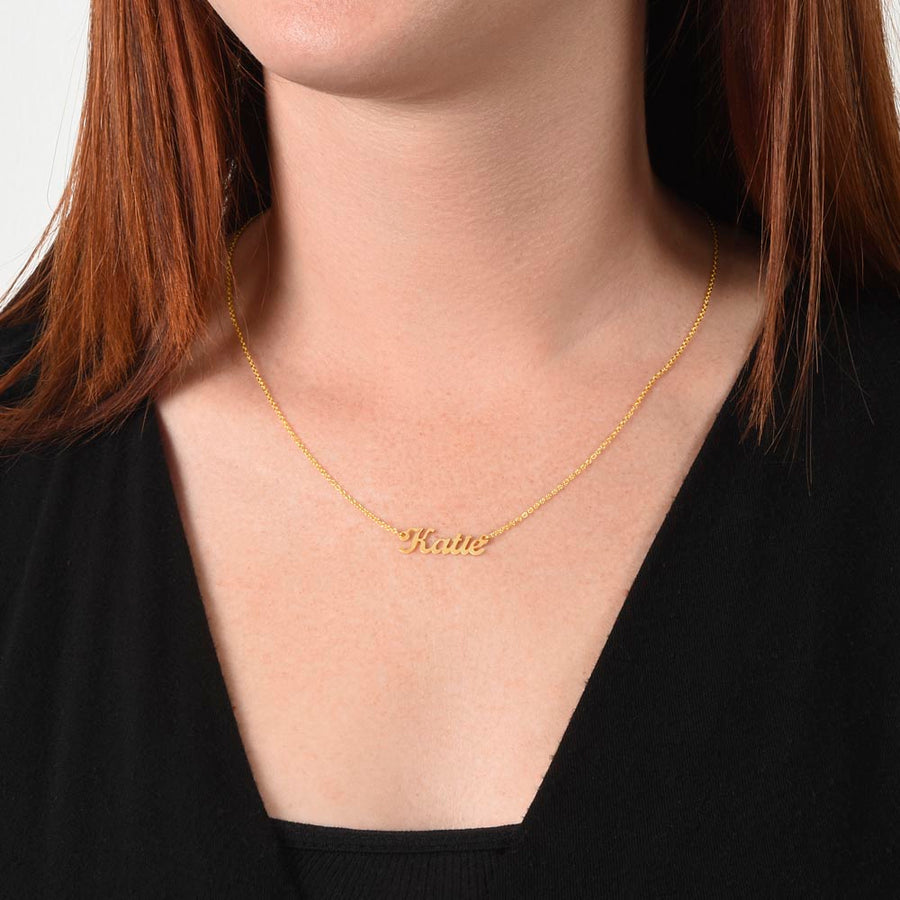 To My Granddaughter Name Necklace Silver, Custom Name Necklace for Granddaughter from Grandma