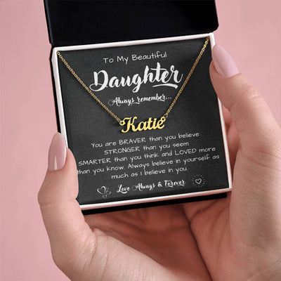 Load image into Gallery viewer, To My Daughter Necklace from Dad, Personalized Name Necklace for Daughter
