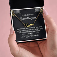 Load image into Gallery viewer, To My Granddaughter Name Necklace Silver, Custom Name Necklace for Granddaughter from Grandma
