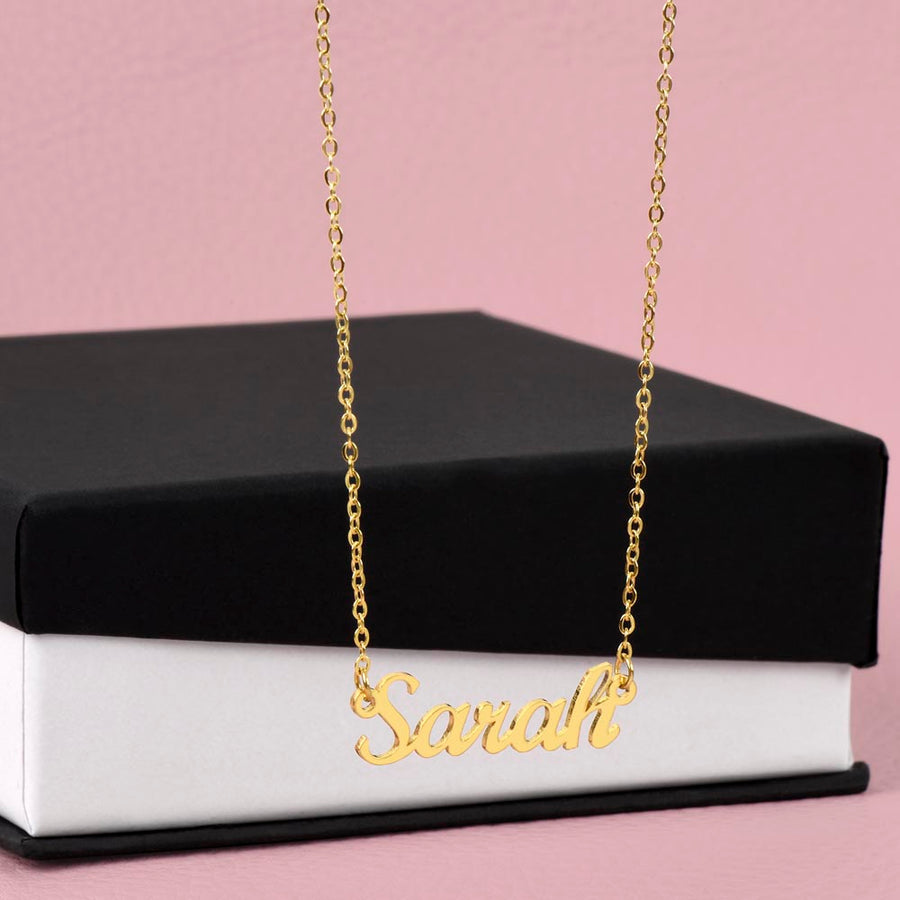 To My Granddaughter Name Necklace Silver, Custom Name Necklace for Granddaughter from Grandma