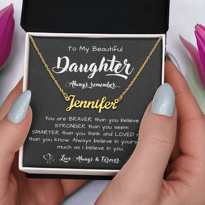 Load image into Gallery viewer, To My Daughter Necklace from Dad, Personalized Name Necklace for Daughter
