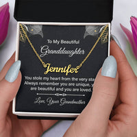 Load image into Gallery viewer, To My Granddaughter Name Necklace Silver, Custom Name Necklace for Granddaughter from Grandma
