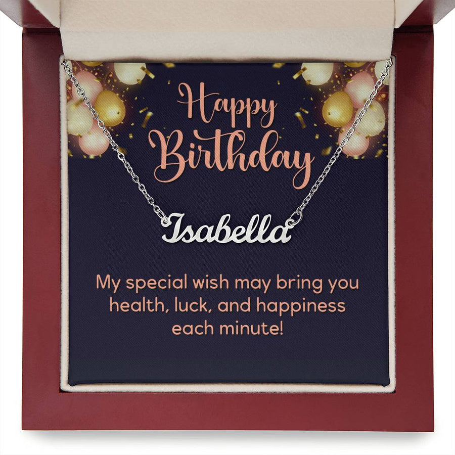 Custom Name Necklace, Birthday Gifts for Her, My Special Wish to Your Birthday