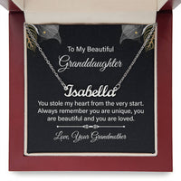 Load image into Gallery viewer, To My Granddaughter Name Necklace Silver, Custom Name Necklace for Granddaughter from Grandma

