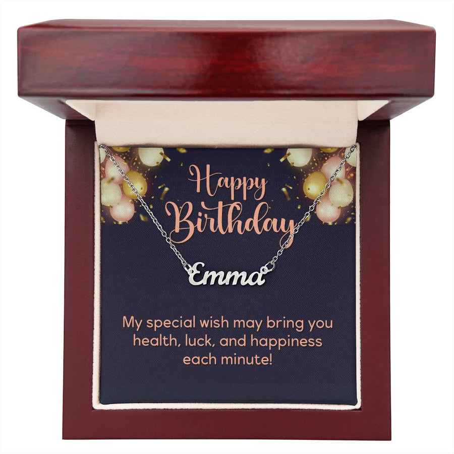 Custom Name Necklace, Birthday Gifts for Her, My Special Wish to Your Birthday