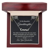 Load image into Gallery viewer, To My Granddaughter Name Necklace Silver, Custom Name Necklace for Granddaughter from Grandma
