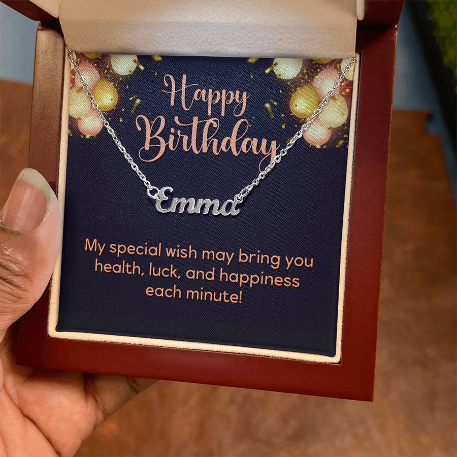 Custom Name Necklace, Birthday Gifts for Her, My Special Wish to Your Birthday