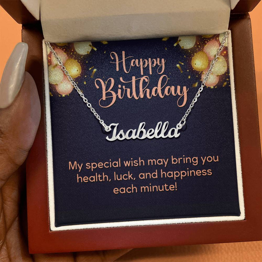 Custom Name Necklace, Birthday Gifts for Her, My Special Wish to Your Birthday