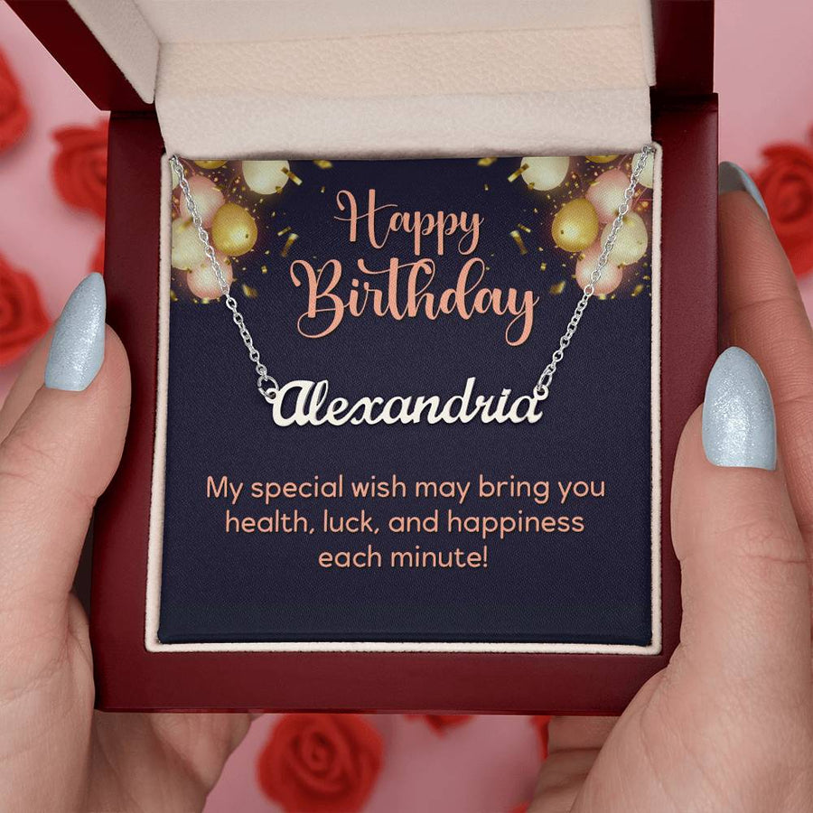 Custom Name Necklace, Birthday Gifts for Her, My Special Wish to Your Birthday