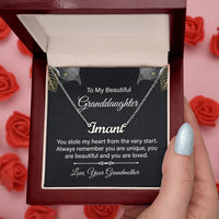 Load image into Gallery viewer, To My Granddaughter Name Necklace Silver, Custom Name Necklace for Granddaughter from Grandma
