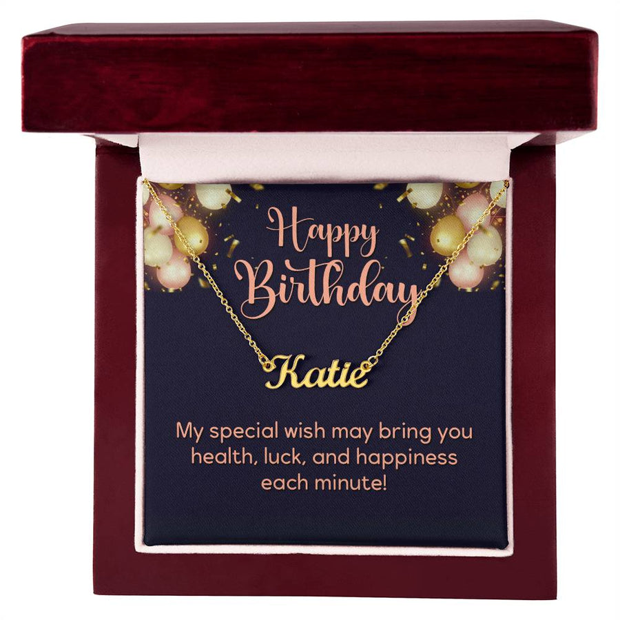 Custom Name Necklace, Birthday Gifts for Her, My Special Wish to Your Birthday