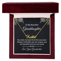 Load image into Gallery viewer, To My Granddaughter Name Necklace Silver, Custom Name Necklace for Granddaughter from Grandma
