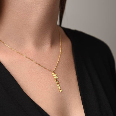 Load image into Gallery viewer, Customized Name Necklace, Vertical Name Necklace
