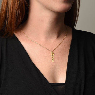 Load image into Gallery viewer, Customized Name Necklace, Vertical Name Necklace
