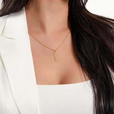 Load image into Gallery viewer, Customized Name Necklace, Vertical Name Necklace
