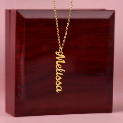 Custom Vertical Name Necklace, Custom Name Necklace Gold, Women Custom Name Necklace