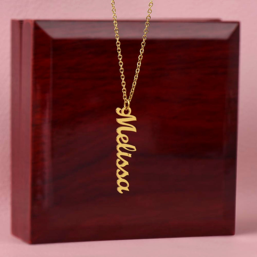 Customized Name Necklace, Vertical Name Necklace