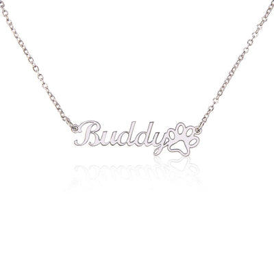 Load image into Gallery viewer, Customized Name Necklace, Paw Print Name Necklace for Dog and Cat Lovers
