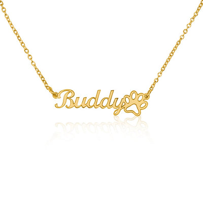 Load image into Gallery viewer, Customized Name Necklace, Paw Print Name Necklace for Dog and Cat Lovers
