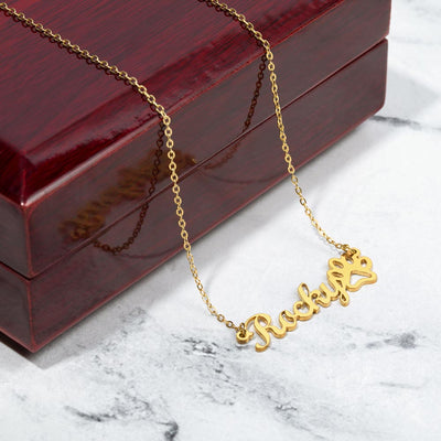 Load image into Gallery viewer, Customized Name Necklace, Paw Print Name Necklace for Dog and Cat Lovers
