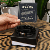Load image into Gallery viewer, To My Son Bracelet Always Remember from Mom and Dad, Birthday Bracelet for Son from Mother
