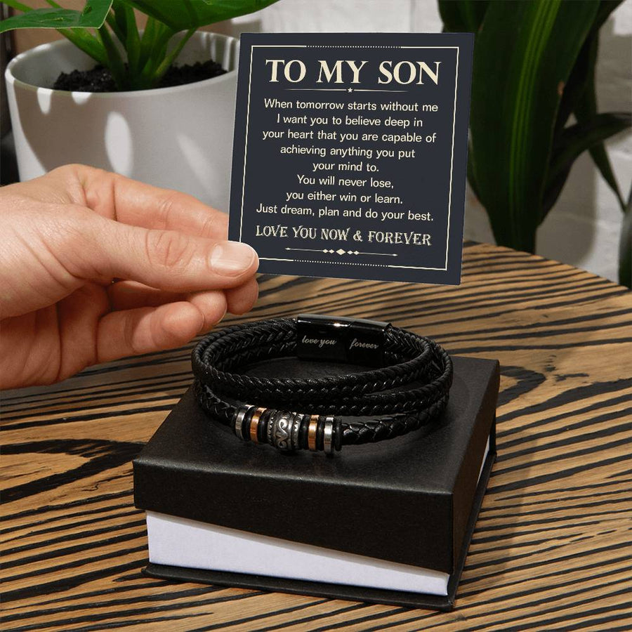 To My Son Bracelet Always Remember, Birthday Motivation Bracelet for Son from Mom