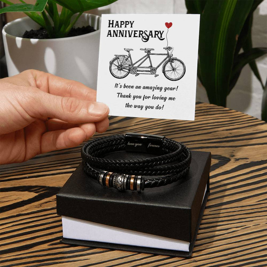 Anniversary Bracelet for Him from Wife, Romantic Anniversary Gifts for Husband