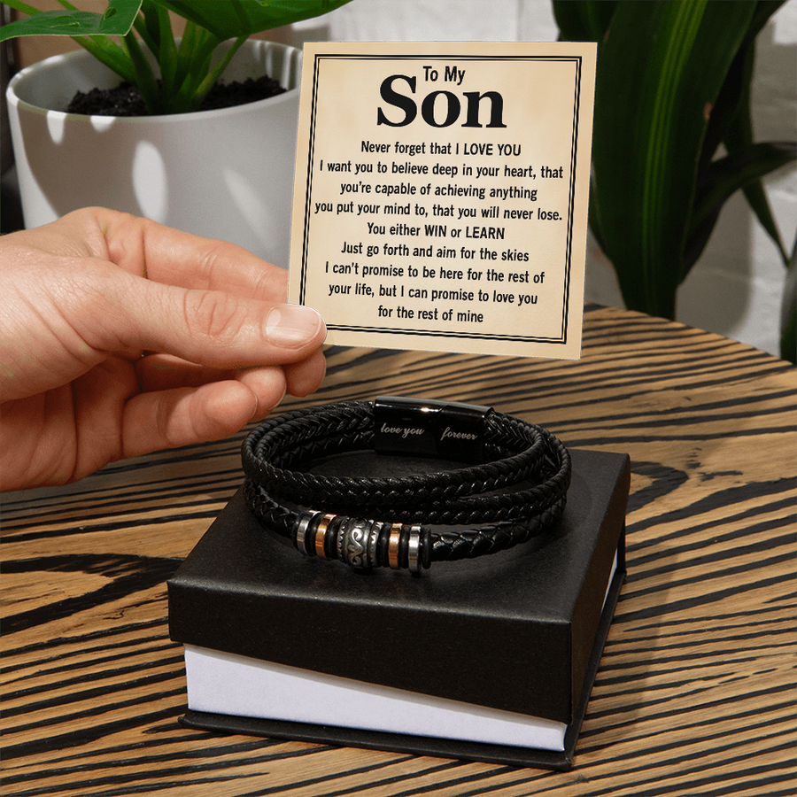 To My Son Forever Bracelet from Mom & Dad – Meaningful Gift for Birthday, Graduation or Christmas