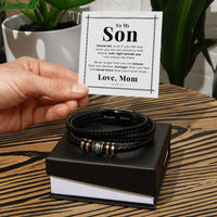 Load image into Gallery viewer, To My Son Bracelet from Mom and Dad Always Remember Leather, Birthday Day Gifts for Son from Mother
