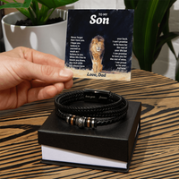 Load image into Gallery viewer, To My Son Braided Leather Bracelet, Love You Forever Bracelet for Son with Message Card
