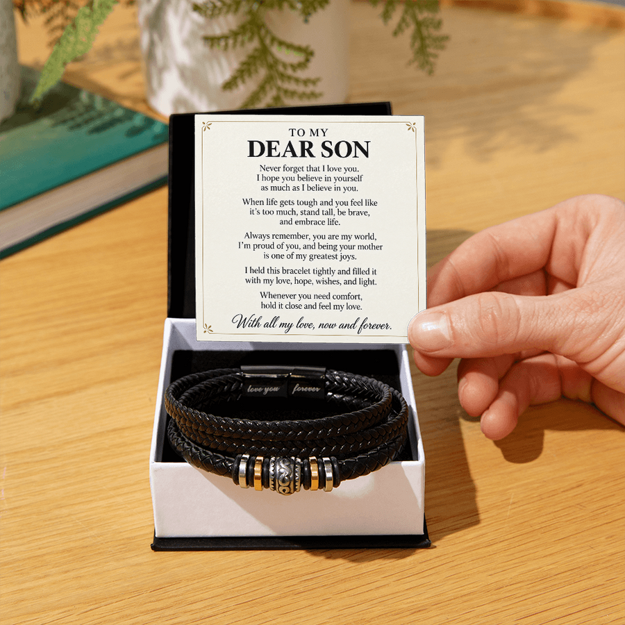 To My Dear Son Love You Forever Bracelet Gift from Mom