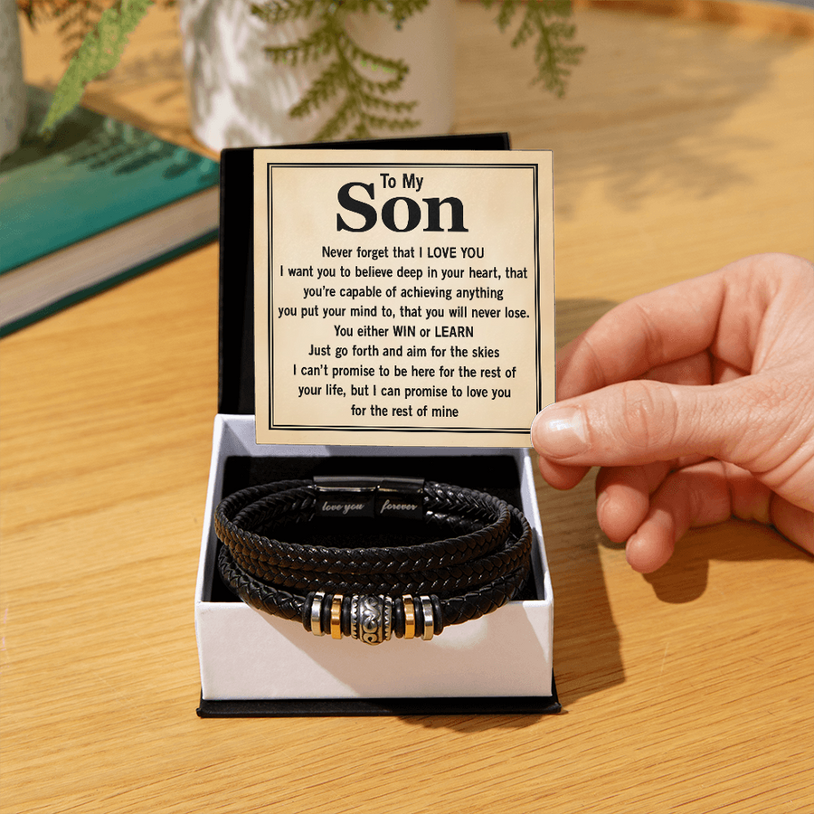 To My Son Forever Bracelet from Mom & Dad – Meaningful Gift for Birthday, Graduation or Christmas