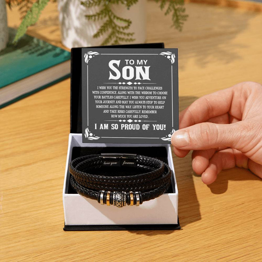 To My Son Bracelet Always Remember, I Wish You the Strength to Face Challenges with Confidence