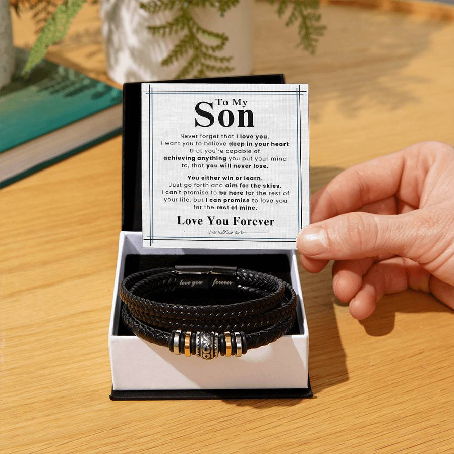 To My Son Bracelet from Mom and Dad, I Want You to Believe Deep in Your Heart