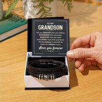 Load image into Gallery viewer, To My Grandson Bracelet from Grandma, Grandson Bracelet with Message Card
