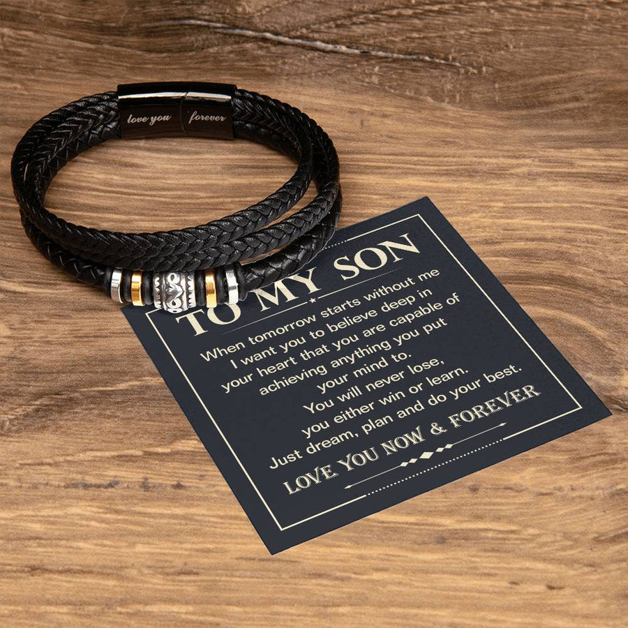 To My Son Bracelet Always Remember, Birthday Motivation Bracelet for Son from Mom