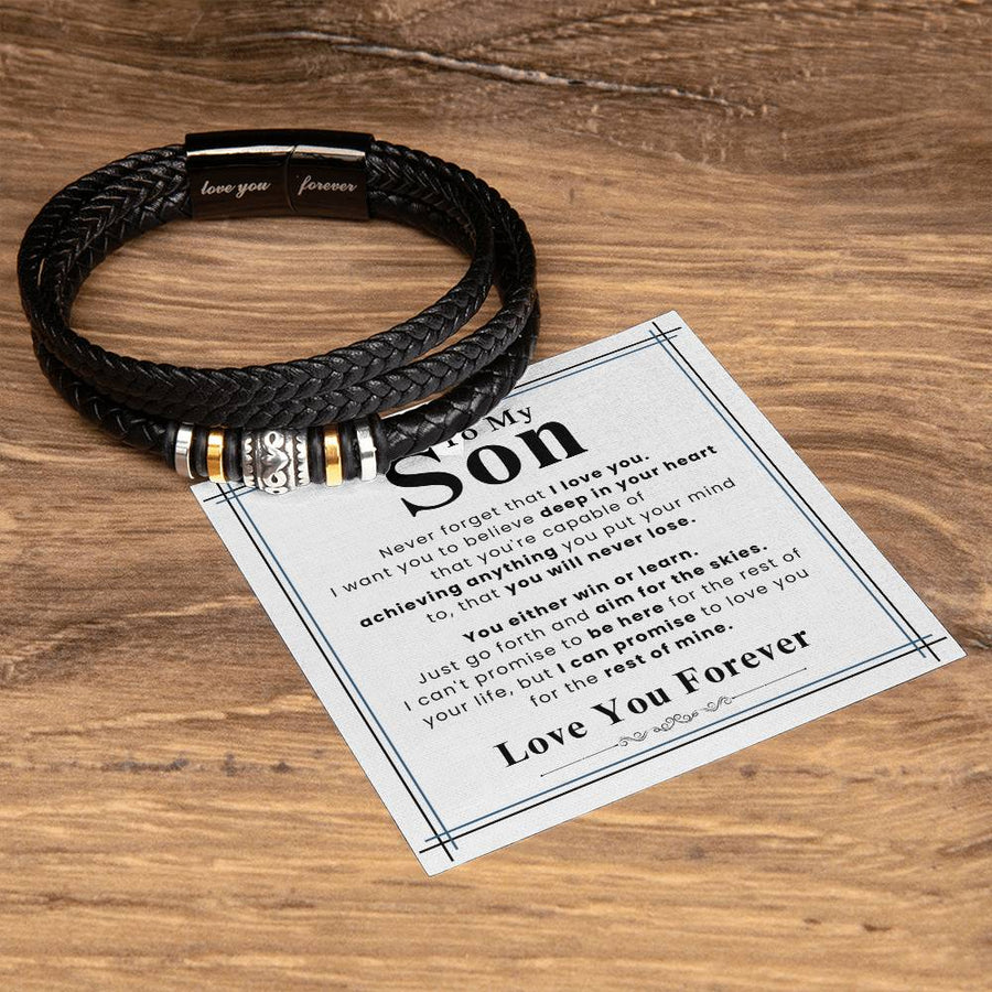 To My Son Bracelet from Mom and Dad, I Want You to Believe Deep in Your Heart