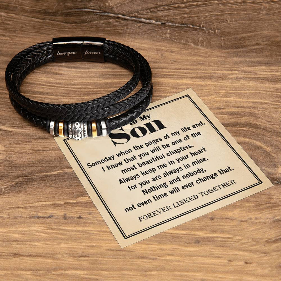 To My Son Bracelet from Mom and Dad, Mother and Son Forever Love Bracelet, Forever Linked Bracelet