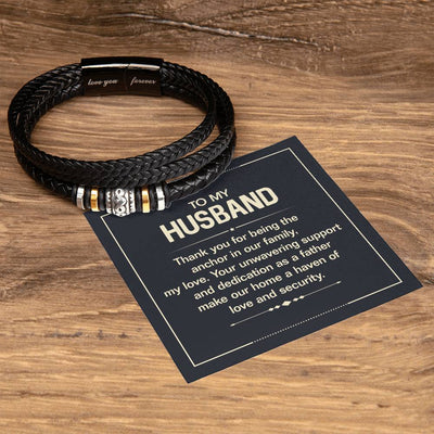 Load image into Gallery viewer, To My Husband Bracelet from Wife, Thank You for Being the Anchor in Our Family

