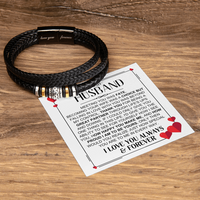 Load image into Gallery viewer, To My Husband Birthday Gifts, Love You Forever Engraved Leather Bracelet for Men, To My Man Gift
