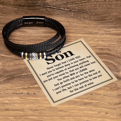 Load image into Gallery viewer, To My Son Forever Bracelet from Mom &amp;amp; Dad – Meaningful Gift for Birthday, Graduation or Christmas
