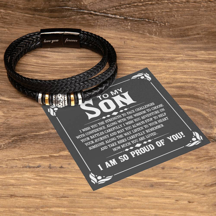 To My Son Bracelet Always Remember, I Wish You the Strength to Face Challenges with Confidence